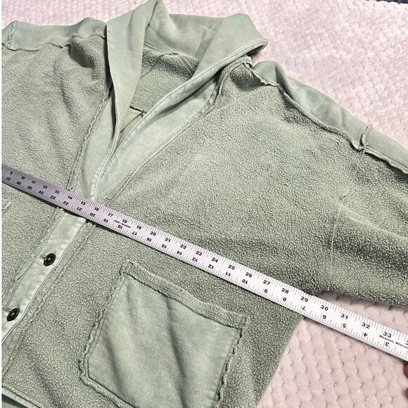 Free People Jordan Jacket Women's Small Green Oversized Front Button Pockets - Picture 10 of 13